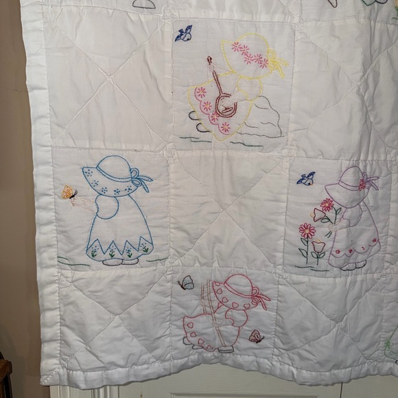 Hand Made Children’s Baby Child little Dutch Girl Quilt Hand Embroidered
